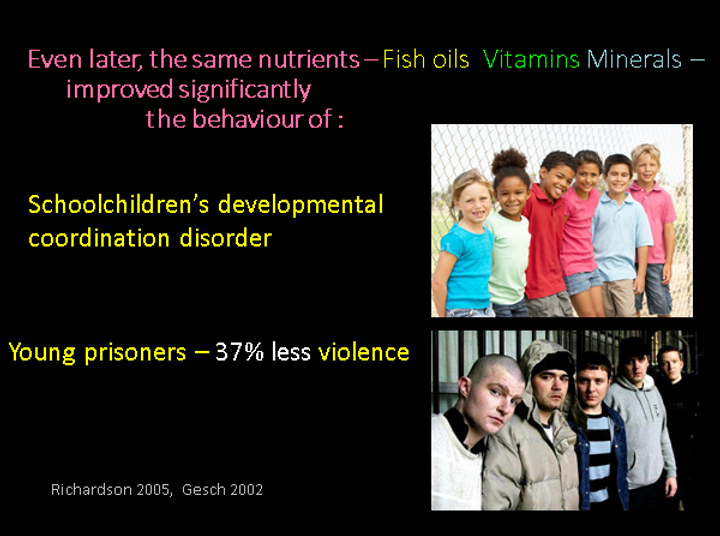 Image showing a statistic about 37% less violence in young prisoners who ate fish oils, vitamins and minerals